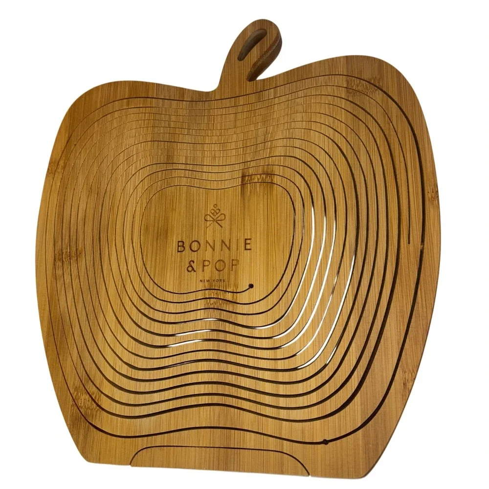Bonnie‎ and Pop Dried Fruit Gift Basket Convertible Wooden Tray Unique Rare!
